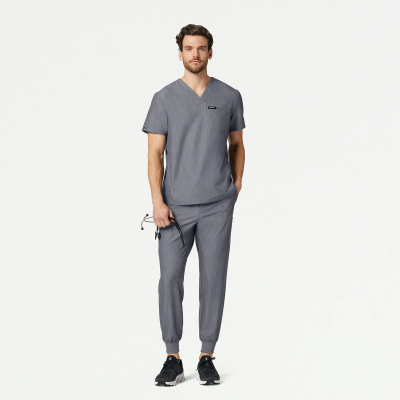 Медицинска работна туника мъжка M10002 Platt Heather Gray