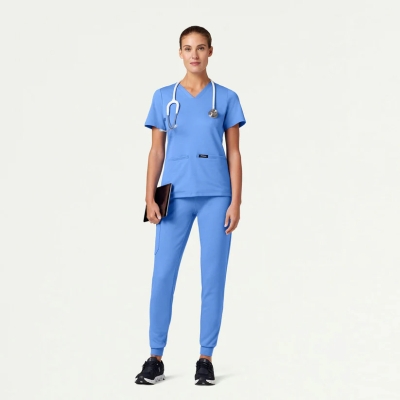 Медицински работен панталон дамски W40001 Rubi Slim Jogger Ceil Blue