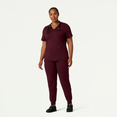 Медицински работен панталон дамски W40001 Rubi Slim Jogger  Burgundy