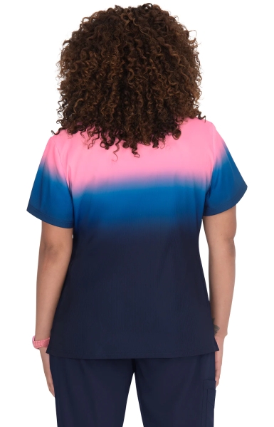 Медицинска работна туника дамска 370 PR-Peony pink/Royal Blue/Navy Ombre